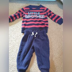 Little Brother Striped Navy and Red Kids Bottoms